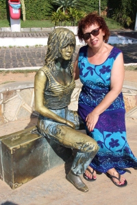 Me with 'Bridget Bardot' in Buzios - she looks a bit 'weathered'.