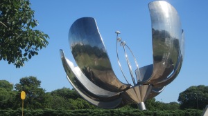 Very large metal flower in the local Palermo park 