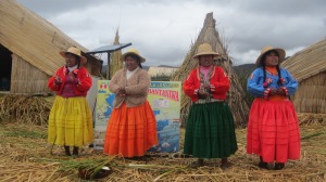 Uros ladies performing a song for us